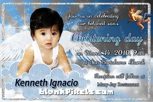 An invite for a Christening